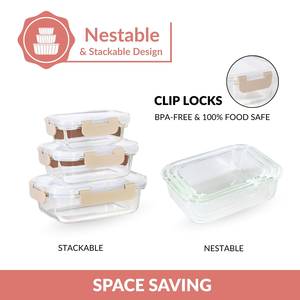 Glass Meal Prep Containers with Vent Lids Airtight Large Glass Food <b>Storage</b> Containers <b>Nice</b> for Gift - Product Image 2