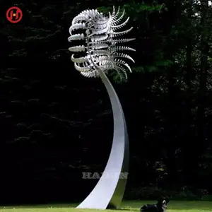 Modern fashion stainless steel kinetic energy sculpture outdoor garden decoration large kinetic wind sculpture stainless steel