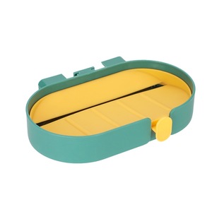 Wall Mounted <b>Soap</b> <b>Dish</b> Double Layer <b>Draining</b> Rectangular PP Material Minimalist Design For Bathroom - Product Image 2