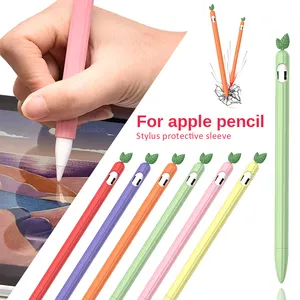 Schattige Siliconen Hoes Touch Pen Stylus Hoes Met Beschermende Penhouder Voor Appelpotlood 2