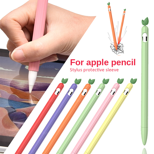 Cute Silicone Case Sleeve Touch Pen Stylus Cover with Protective Nib Holder for Apple Pencil 2