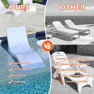 Los <span class=keywords><strong>muebles</strong></span> de piscina más calientes Beach Hotel Pe Plastic Tumbona Cómoda cama de sol al aire libre para piscina - Product Image 5