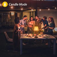 Lampe de Table Solaire Extérieure Sans Fil avec Capteur de Lumière Dimmable Blanc Chaud et RGB LED Lampe de Bureau pour Jardin Terrasse Camping