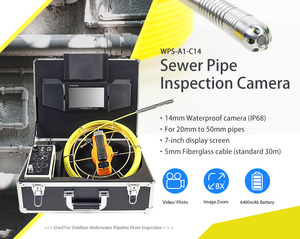 OEM 14MM Mini Cabeça 7 ''TFT Monitor 20M/30M/40M/50M Cabo CCTV Endoscópio Esgoto Dreno Pipeline <span class=keywords><strong>Camera</strong></span> for Plumbing Pipe Inspeção - Product Image 4