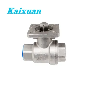 ss304 316 stainless steel 2pc high platform ball valve body with four holes for automatic ball valve