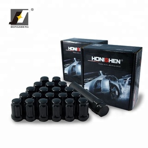 HONGSHENG Đen Chrome 6 Spline Bánh Xe <span class=keywords><strong>Lug</strong></span> <span class=keywords><strong>Nuts</strong></span> - Product Image 3