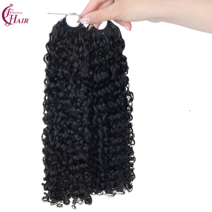 FH Pre-separated Loop Rings Crochet Human Hair Extensions Curly Feathering Crochet Human Hair 100g/Pack - Product Image 5