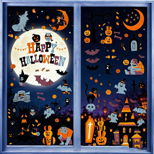 Autocollants de fenêtre pour Halloween, décorations adhésives pour fenêtres pour la décoration de fête - Product Image 1
