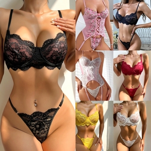 Ensemble de lingerie sexy pour femmes, grande taille, respirant, en acier, push-up, vente chaude en usine - Product Image 4