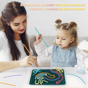 Giocattolo sensoriale Fidget Double-face scheda di attività in Silicone per bambini adulti-calma Stress sollievo messa a fuoco di miglioramento portatile giocattolo ADHD - Product Image 4