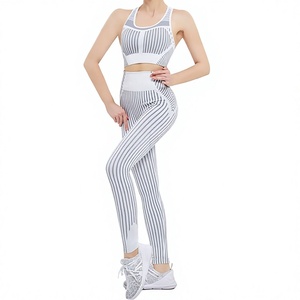 Yoga Clothing Sports Yoga Bra Gym Tight Running Training Yoga Set Low Waist Plus Size Textured Solid 4-Piece Anti-Odor Fitness - Product Image 1