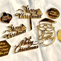 Ornement de cupcake en acrylique à motif de Père Noël creux pour la présentation de produits finis en pâtisseries commerciales
