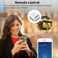 Interrupteur intelligent WiFi SIXWGH Alexa RF433 1/2 voies à énergie cinétique compatible Bluetooth, max. 16A pour la maison