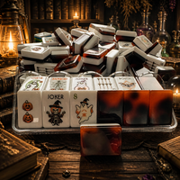 Juego de Mahjong de 160 Fichas con Diseño de Telaraña para Noches de Juego Espeluznantes, Entretenimiento en Casa, Diversión para el Mercado Mayorista, Listo para la Venta