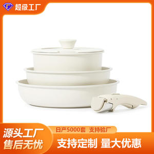 Juego de Utensilios de Cocina de Estilo Coreano con Mango Desmontable, 3 Piezas, Sartén Antiadherente, Olla para Sopa, Sartén para Saltear - Product Image 5