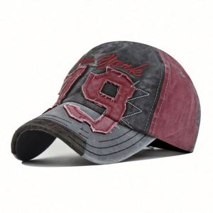 Casquette de baseball pour homme, délavée et usée, avec broderie appliquée, 5 panneaux, vente en gros - Product Image 6