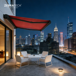 Toldo Corredizo Eléctrico de Aleación de Aluminio Resistente a los Rayos UV con Certificación GREEN GUARD para Cafetería, Terraza, Balcón, <span class=keywords><strong>Restaurante</strong></span>, Comedor al Aire Libre - Product Image 2