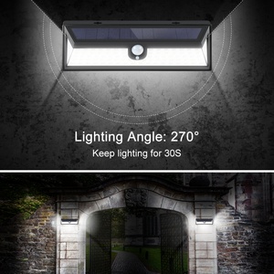 Lampe solaire murale à détecteur de mouvement EGH Outdoor 118 LEDS, étanche IP65, éclairage LED pour jardin - Product Image 5