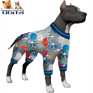 QQgift 2025 Nuova Tuta Chirurgica per Cani con Cappuccio, Personalizzabile con Logo OEM, Tessuto Leggero ed Elastico, Lusso per Cani di Taglia Grande, Collezione Galaxy World - Product Image 1