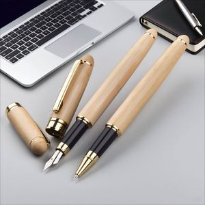 Eco-friendly Custom Logo Gift Set-Bamboo Fountain <b>Pen</b> and Ballpoint <b>Pen</b> Business Signature Writing Premium Quality Product Gift - Product Image 2
