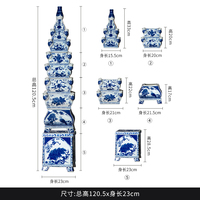 Ornamen Pohon Natal Keramik Biru Putih Gaya Cina Modern Desain Japandi Vas Bunga Artifisial untuk Meja untuk Imlek