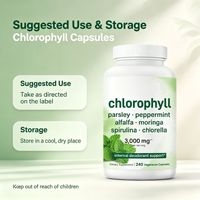 Capsules de mélange de plantes à chlorophylle, persil, menthe poivrée, moringa, spiruline, chlorelle, 240 capsules végétariennes