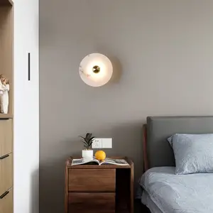 Lampade da parete illuminazione interna per interni decorazione moderna illuminazione per la casa in ferro marmo oro bianco circolare soggiorno camera da letto Hotel
