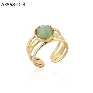 Amy Amy Fashion <b>Ring</b> <b>Gold</b> Plated Natural Stone <b>Cocktail</b> <b>Ring</b> For Women Vintage Style Geometric Design Everyday Wear - Product Image 5