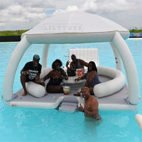 Station d'accueil flottante gonflable pour piscine, île flottante pour enfants, tente flottante pour adultes