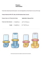 Distributeur automatique de nourriture et d'eau pour animaux de compagnie, à suspendre dans la cage, pour chiens et chats, en matériau Hips