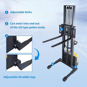 Apilador Eléctrico de Alta Eficiencia de 1500 kg, Elevador de Paletas Manual con Ruedas de PU para Carga y Almacenamiento en Pasillos Estrechos - Product Image 6
