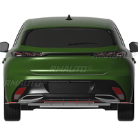 Pour Peugeot 308 Allure 2022-2025 – Kit Carrosserie Diffuseur de Pare-chocs Arrière, Lame de Protection et Cache de Protection – Accessoires Auto