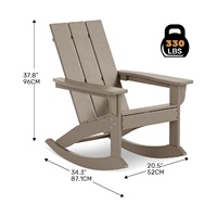 Chaise à bascule toutes saisons en HDPE, résistante à la rouille et à la décoloration, capacité de 330 lb, pour piscine, balcon, cour, jardin, arrière-cour