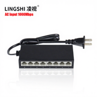 Sunsoont Conmutador de Red, Conmutador Inteligente Ethernet, Conmutador Gigabit Rj45 Hub, Divisor de Internet, 8 Puertos, 1000Mbps