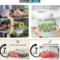 Grands contenants alimentaires en acier inoxydable, boîte de conservation des aliments, couvercle en plastique anti-fuite, récipient hermétique pour la conservation de la viande, pour le réfrigérateur, la cuisine
