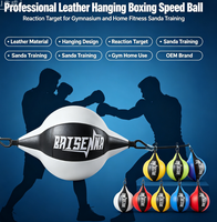 Ballon de vitesse de boxe professionnel en cuir OEM, cible de réaction pour la gym, la maison, le fitness et l'entraînement Sanda