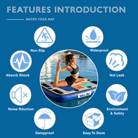 Colchoneta Inflable para Yoga Acuático, Colchoneta Flotante para Ejercicios de Fitness de 100x75cm, Colchoneta Impermeable con Tecnología Drop Stitch para Piscina y Gimnasio