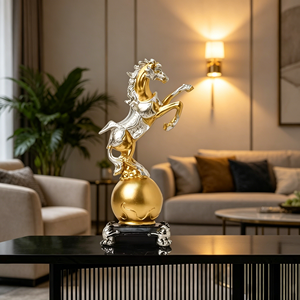 Funboxes Ornamenti di Cavalli in Stile Lusso Leggero, Artigianato in Resina per Casa, Decorazioni per Vetrine del Vino, Soggiorno e Ufficio - Product Image 1