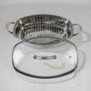 モダンなデザイン調理器具ステンレス鋼蒸し魚鍋ラック付きセラミックパン蒸し食品魚用 - Product Image 5