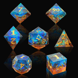 Juego de dados poliédricos D & D hechos a mano de resina de 7 piezas para juegos DND - Product Image 5