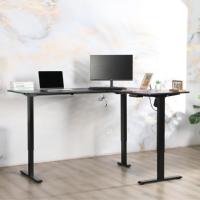 Électrique 3 jambes assis debout bureau L forme réglable hauteur coin cadre de bureau moteur unique