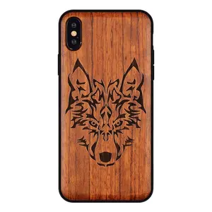 Hot Selling Hoge Quailly Hout Telefoon Case Voor Iphone Se 11pro Max Laser Logo Houten Beschermhoes