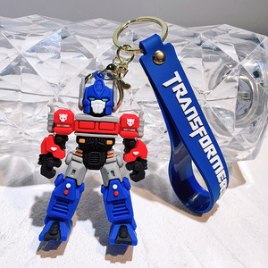 Transformers 3D American Movies <strong>Optimus</strong> Primes Character Cartoon Soft Keychains Soft PVC Rubber Bumblebeed Keychain