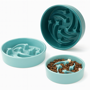 Bol à nourriture lente pour animaux de compagnie en céramique, directement de l'usine, motif solide élégant, assiette pour chien avec design antidérapant, alimentation saine pour chien et <span class=keywords><strong>chat</strong></span> - Product Image 3