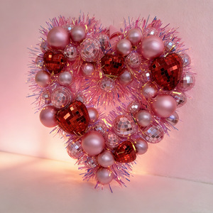 Guirnalda <span class=keywords><strong>de</strong></span> Bolas <span class=keywords><strong>de</strong></span> Espejo con Forma <span class=keywords><strong>de</strong></span> Corazón Rosa Personalizada al por Mayor para Decoración <span class=keywords><strong>de</strong></span> San Valentín, Bodas y Despedidas <span class=keywords><strong>de</strong></span> <span class=keywords><strong>Soltera</strong></span> - Product Image 1