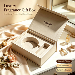 OEM Custom Biodegradable Perfume Box with <b>Pulp</b> Tray & Magnetic Closure - Embossed Logo Cardboard Luxury Gift Packaging Wholesale - Product Image 3