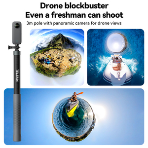 Accessoires de caméra d'action légers Telesin en fibre de carbone <span class=keywords><strong>3M</strong></span> pour Insta360 X3/2, bâton de selfie - Product Image 3