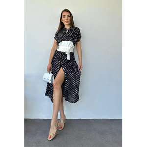 Wholesale High Quality Black Polka Dot <b>Dress</b> <b>Belt</b> One Size XL Options Custom Logo Puff Sleeves Halter Mix <b>for</b> Clubwear Spring - Product Image 4