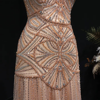 Robe de soirée sirène champagne Lsz552, robe de soirée de luxe à paillettes, bretelles spaghetti à étages, robe de bal pour femmes Jancember