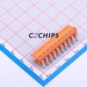 JL396R-39610O01 Plug-in Terminal Block Bent Lead Through Hole,P=3.96mm Board-to-Board / Socket - Open 1x10P 3.96mm Orange - Product Image 2